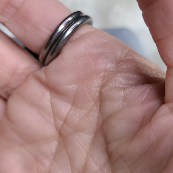 Stack Ring Thumb Ring Titanium Cubic Zirconia Size 8.5 Size 9 ~Sold Separately - Picture 4 of 5